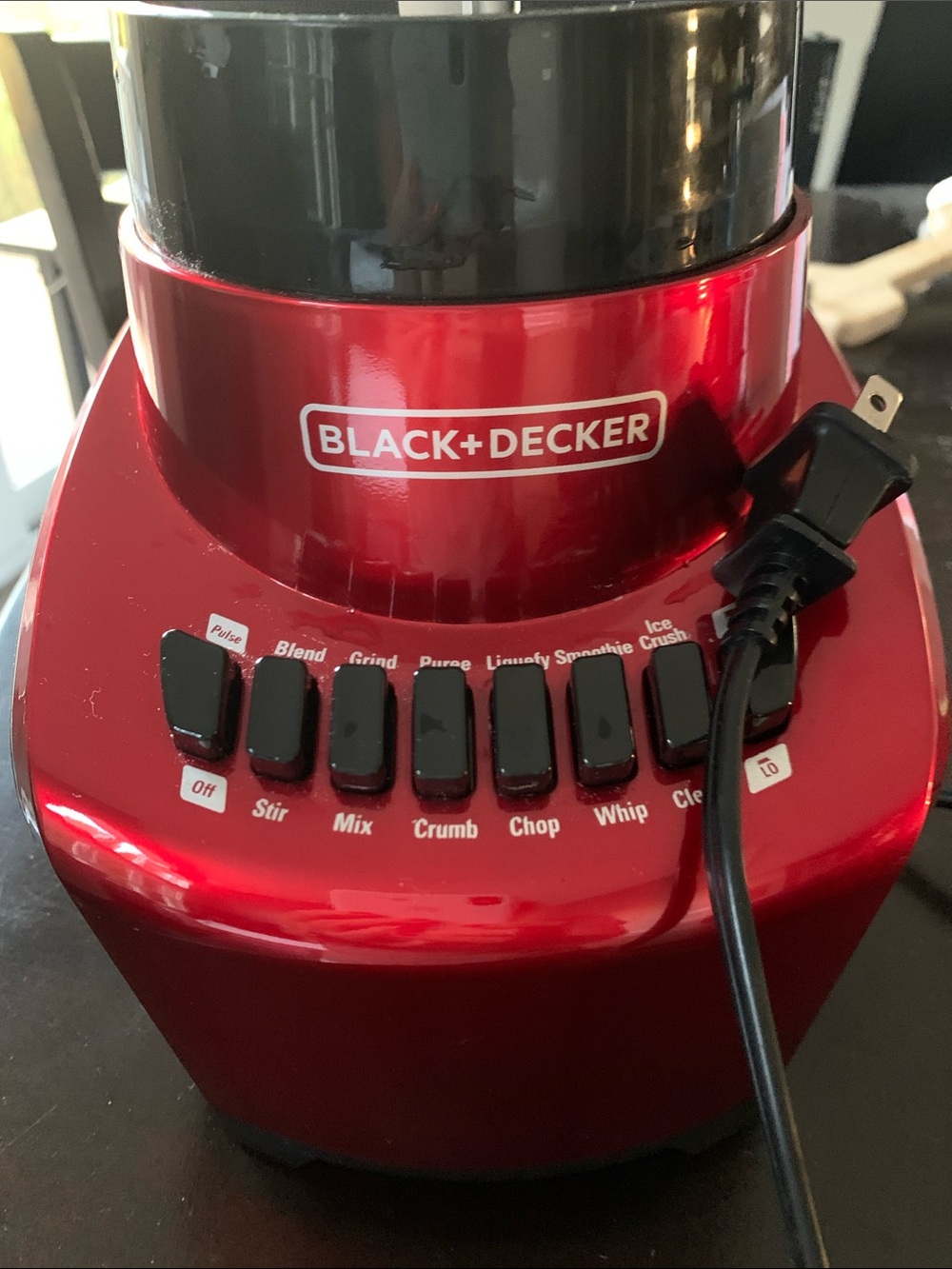 Black & Decker Red Countertop Kitchen Blender with Multiple Function Buttons